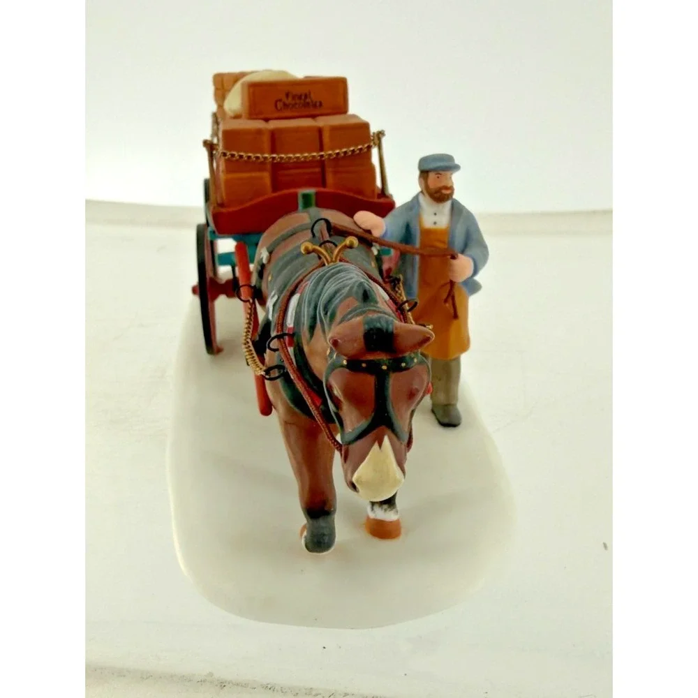 Department 56 Dickens Village Gourmet Chocolates Delivery Wagon Horse Drawn Cart